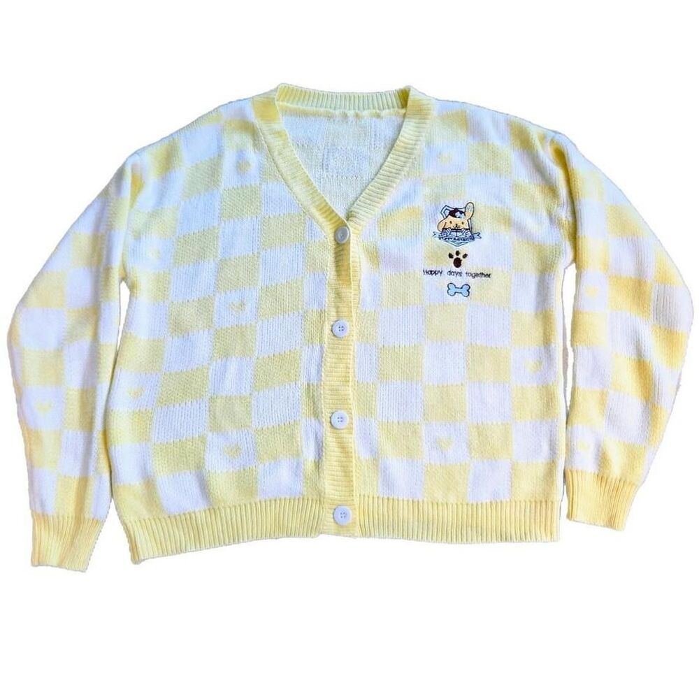 Sanrio Pompompurin Checkered Cardigan